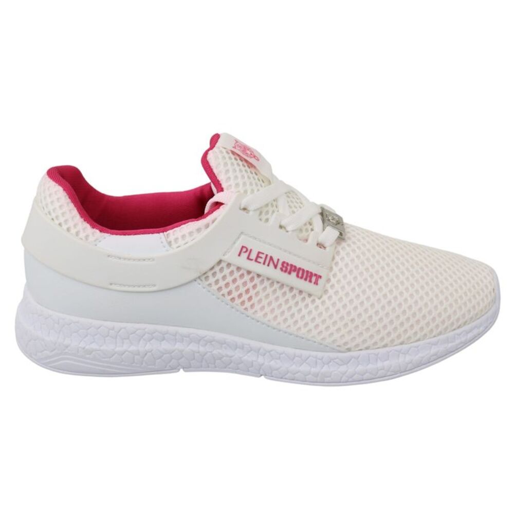 Philipp Plein White Pink Polyester Becky Sneakers Women's Shoes